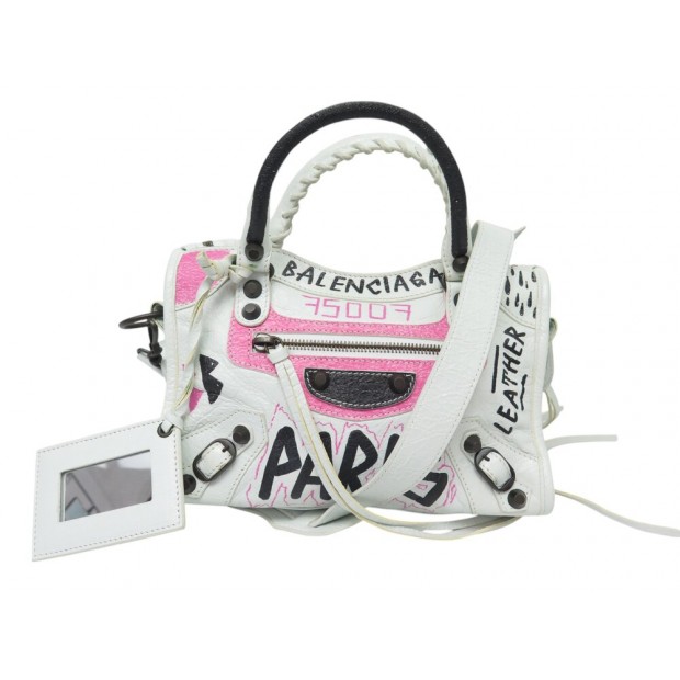 NEUF SAC A MAIN BALENCIAGA CITY GRAFFITI MINI 300295 BANDOULIERE HAND BAG 1590€