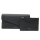 NEUF LOT POLENE PORTEFEUILLE + POCHETTE MINI SIERRA DUO EN CUIR GRAINE NOIR 220€