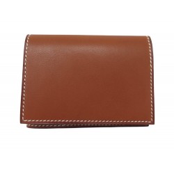 PORTE CARTES HERMES SELLIER EN CUIR FAUVE MARRON BARENIA BROWN CARD HOLDER 730€