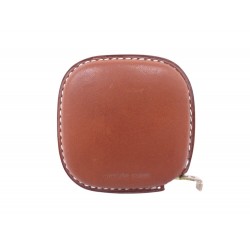 METRE RETRACTABLE HERMES CUIR FAUVE BARENIA 120 CM PIQURE SELLIER LEATHER METER