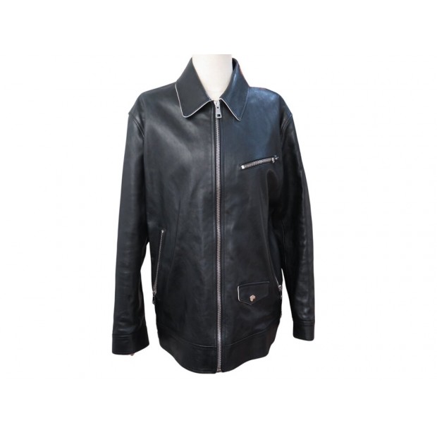 NEUF BLOUSON GUCCI VESTE MOTARD LOGO 789256 EN CUIR 42 IT 40 FR L JACKET 4980€