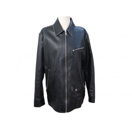 NEUF BLOUSON GUCCI VESTE MOTARD LOGO 789256 EN CUIR 42 IT 40 FR L JACKET 4980€