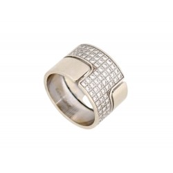 BAGUE DINH VAN SEVENTIES GM 223106 T50 OR BLANC 18K DIAMANTS 0.75 CT RING 7550€
