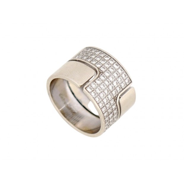 BAGUE DINH VAN SEVENTIES GM 223106 T50 OR BLANC 18K DIAMANTS 0.75 CT RING 7550€