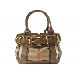 SAC A MAIN BURBERRY BEATON SMALL EN CUIR MARRON & TARTAN CAMEL CHECK BAG 1715€