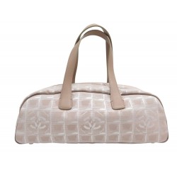 SAC A MAIN CHANEL BOWLING NEW TRAVEL LINE TOILE ROSE CANVAS HAND BAG PURSE 4900€