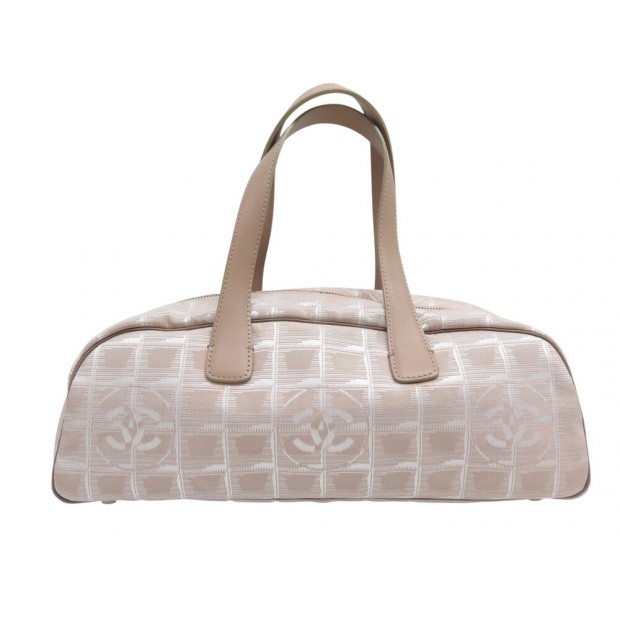 SAC A MAIN CHANEL BOWLING NEW TRAVEL LINE TOILE ROSE CANVAS HAND BAG PURSE 4900€