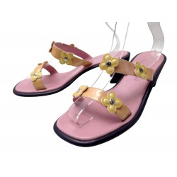 CHAUSSURES LOUIS VUITTON MULES A TALONS BLOSSOM 38.5 ESCARPINS CUIR VERNIS 920€
