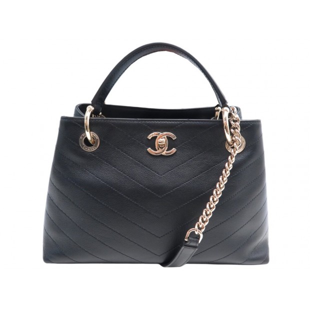 NEUF SAC A MAIN CHANEL PETIT CHOPPING V STITCH CUIR CHEVRON A57150 HANDBAG 4290€