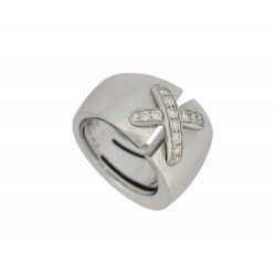 BAGUE CHAUMET LIENS CROISES GM T56 ASYMETRIQUE EN OR BLANC DIAMANTS 0.45CT 6670€
