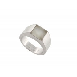 BAGUE CARTIER TANK EN OR BLANC 18K 13.6 GR SERTIE PIERRE DE LUNE GOLD RING 2690€