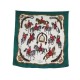 FOULARD HERMES REPRISE PHILIPPE LEDOUX CARRE 90 EN SOIE VERT SILK SCARF 530€