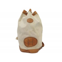 VINTAGE SAC A MAIN HERMES SEAU MARIN MATELOT EN TOILE & CUIR EVELYNE HAND BAG