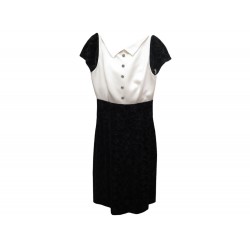 ROBE CHANEL P50206W05568 36 S BOUTONS LOGO CC VELOURS MOTIF CAMELIA DRESS 4600€
