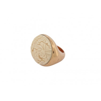 BAGUE POMELLATO VICTORIA ENGRAVED T55 EN OR ROSE 18K AGATE & DIAMANT RING 6700€