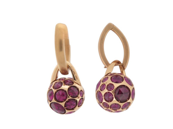  boucles d'oreilles pomellato harem rhodolite or