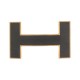 BOUCLE DE CEINTURE HERMES H QUIZZ 32 MM METAL DORE ET LAQUE NOIRE BELT BUCKLE