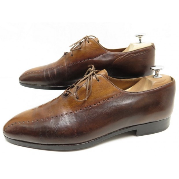 CHAUSSURES BERLUTI 10 44 RICHELIEU EN CUIR MARRON SHOES LEATHER BROWN 1500€