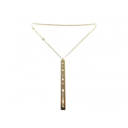 COLLIER SAUTOIR DINH VAN PULSE 628212 PENDENTIF CHAINE OR ROSE DIAMANTS GM 2600€