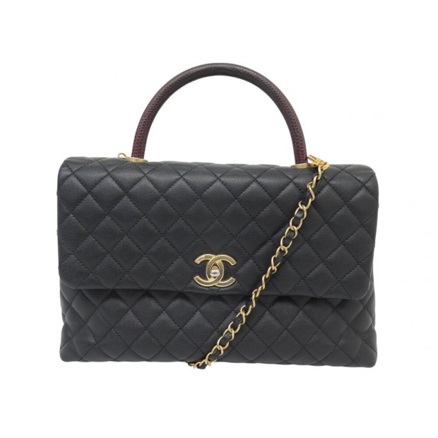 SAC A MAIN CHANEL COCO HANDLE FERMOIR TIMELESS CUIR CAVIAR BANDOULIERE BAG 6000€