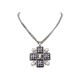 NEUF COLLIER CHANEL AB8408 PENDENTIF CROIX GRIPOIX STRASS LOGO CC NECKLACE 1420€