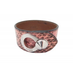 BRACELET FENDI MANCHETTE EN CUIR PYTHON ROSE 18 CM PINK BANGLE STRAP 450€
