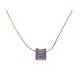 NEUF COLLIER HERMES PENDENTIF CAGE D'H H143001FO84 PLAQUE OR ROSE NECKLACE 430€