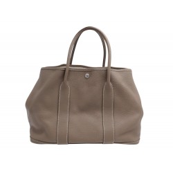 SAC A MAIN HERMES GARDEN PARTY 36 CABAS CUIR ETOUPE LEATHER TOTE HAND BAG 3050€