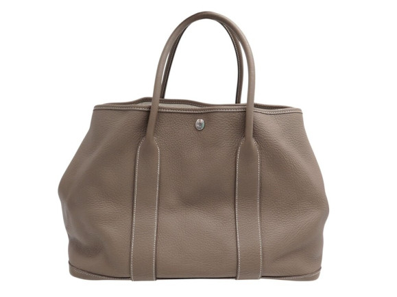 sac a main hermes garden party 36 cabas cuir etoupe