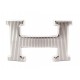 NEUF BOUCLE DE CEINTURE HERMES H STRIEE EN ACIER PALLADIE SAC RIBBED BUCKLE BELT