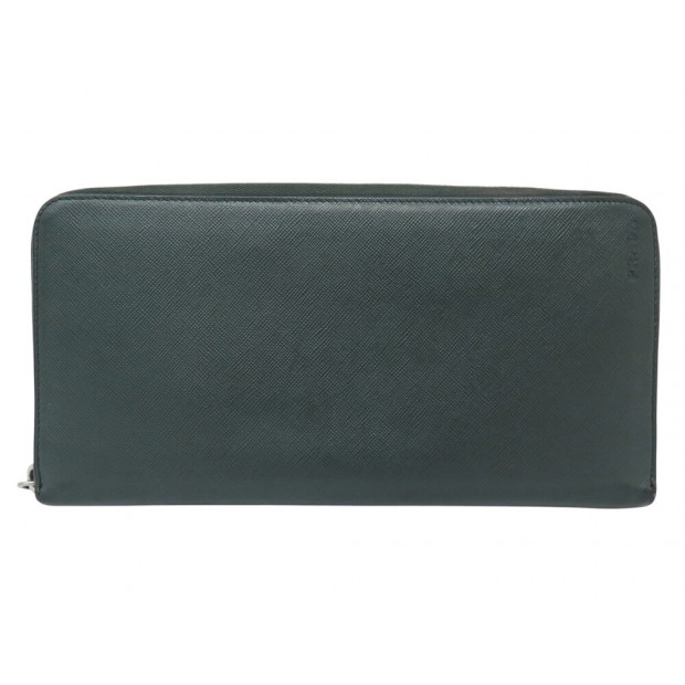 PORTEFEUILLE PRADA CUIR SAFFIANO VERT PORTE MONNAIE GREEN LEATHER WALLET 750€