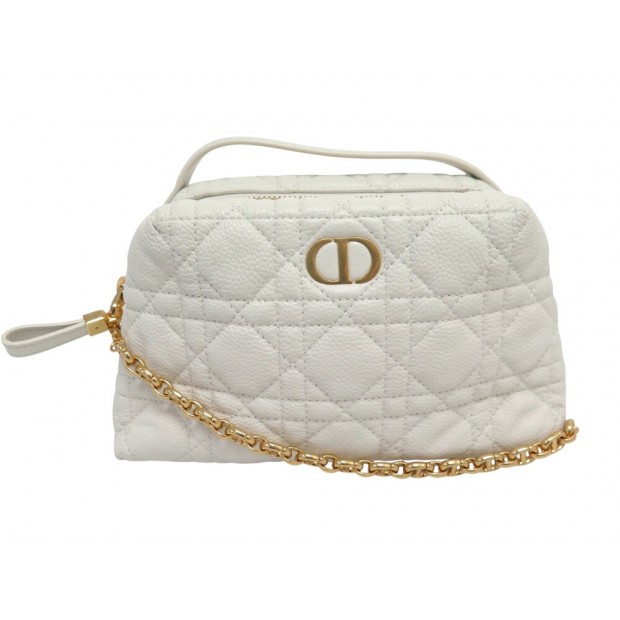 NEUF SAC A MAIN DIOR MINI CARO D-COSY S5163UWHC CUIR BANDOULIERE HAND BAG 2200€