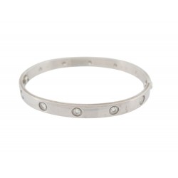 BRACELET CARTIER LOVE CRB6070417 T17.5 EN OR BLANC 18K 10 DIAMANTS BANGLE 19300€