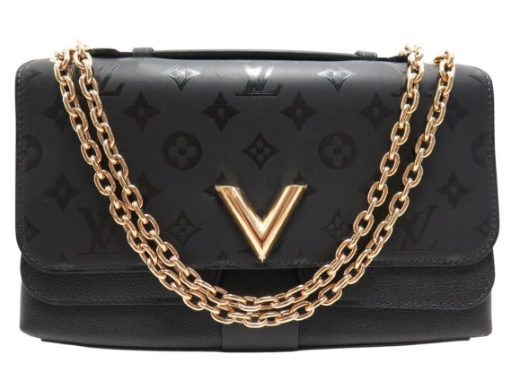 sac a main louis vuitton en cuir noir very chain