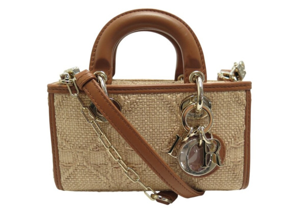  sac a main mini lady d joy raphia et cuir ms0267