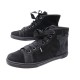 CHAUSSURES LOUIS VUITTON BASKETS MONTANTES 38.5 DAIM NOIR LOGO LV SEQUINS 990€