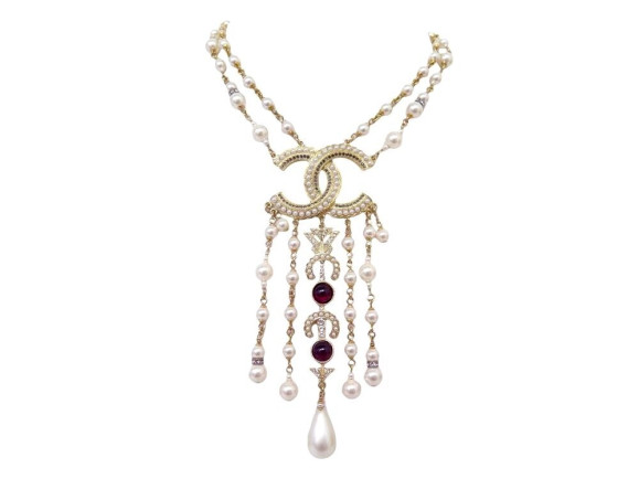 collier chanel ras de cou perles multi rangs