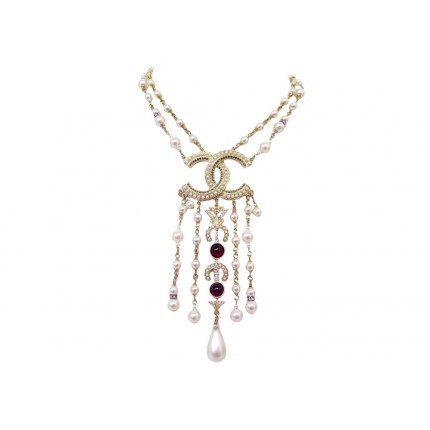 NEUF COLLIER CHANEL RAS DE COU PERLES MULTI RANGS FLECHE PEARLS NECKLACE 2200€