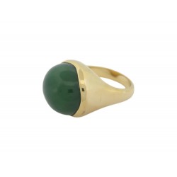 BAGUE TIFFANY & CO CABOCHON ELSA PERETTI T57 JADE VERT & OR JAUNE 18K RING 7950€