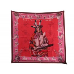 NEUF FOULARD HERMES PANI LA SHAR PAWNEE KERMIT OLIVIER CARRE 90 SOIE+ BOITE 530€