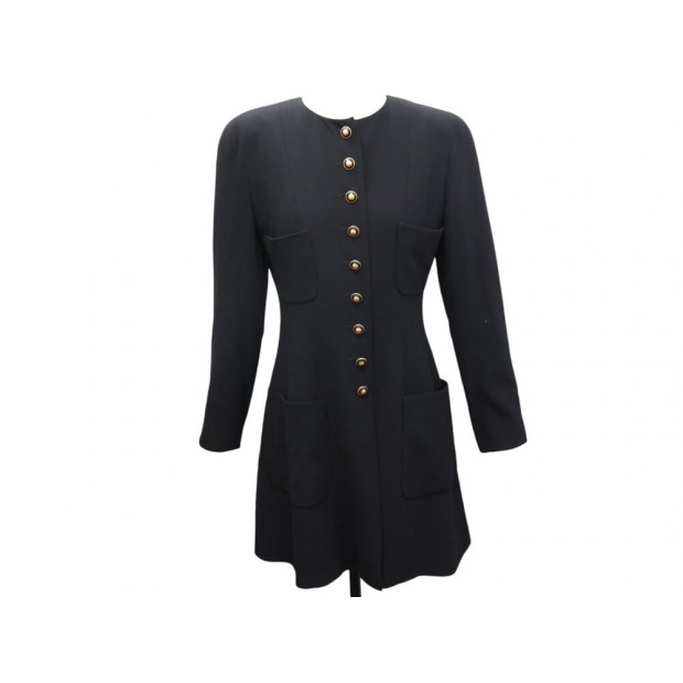 NEUF VINTAGE VESTE ROBE CHANEL BOUTONS LOGO CC 2148 M 40 EN LAINE JACKET 10000€