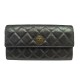 PORTEFEUILLE CHANEL ZIPPE CUIR IRISE MATELASSE NOIR MONNAIE BLACK WALLET 1500€