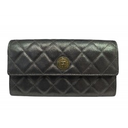 PORTEFEUILLE CHANEL ZIPPE CUIR IRISE MATELASSE MARRON MONNAIE BROWN WALLET 1500€