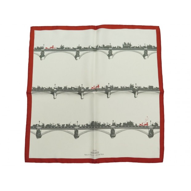 NEUF FOULARD HERMES GAVROCHE 45 PARIS IN THE AIR L'AIR DE PARIS SOIE SCARF 240€