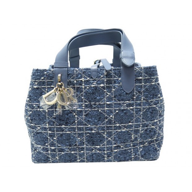 NEUF SAC A MAIN CHRISTIAN DIOR TOUJOURS MM M2821OTKV TWEED CANNAGE BLEU 3400€
