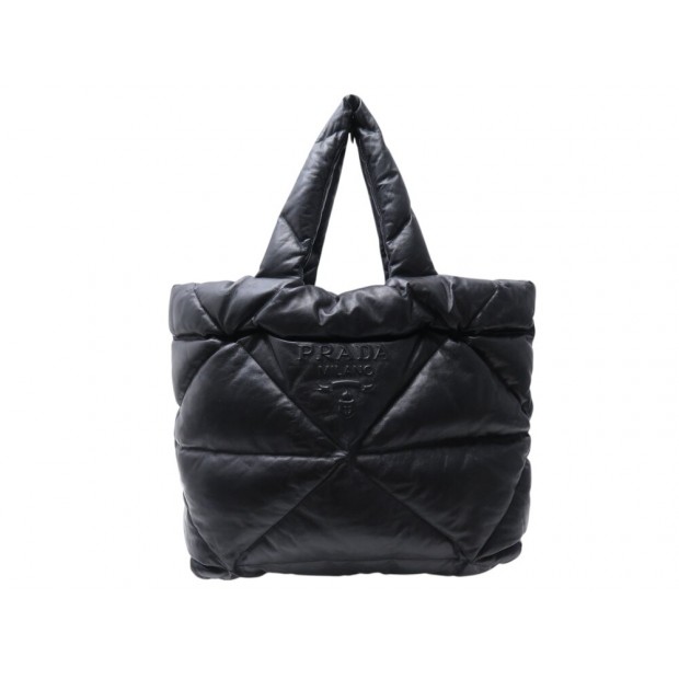 SAC A MAIN PRADA 1BG411 CABAS MATELASSE EN CUIR NAPPA NOIR BLACK TOTE BAG 3500€