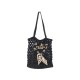 SAC A MAIN CABAS PRADA PAILLE LOGO ET FOULARD EN SOIE RAPHIA NOIR HANDBAG 1600€
