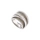 BAGUE 5 RANGS & 4 LIENS CROISES T55 EN OR BLANC 18K 20GR 180 DIAMANTS 2.5CT RING
