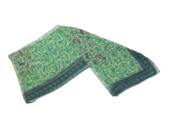 etole hermes chasse en inde foulard en mousseline