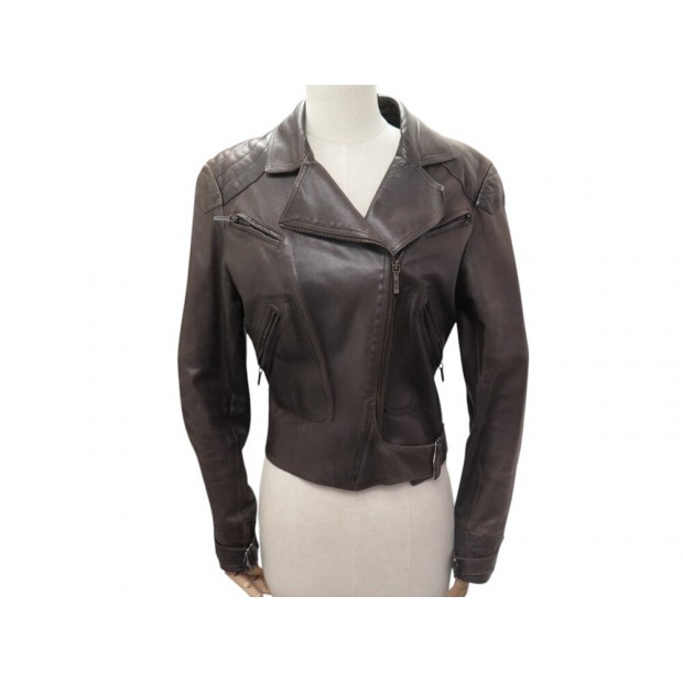 VESTE CHRISTIAN DIOR BLOUSON PERFECTO CINTRE 3H14022000 CUIR 38 M JACKET 4800€